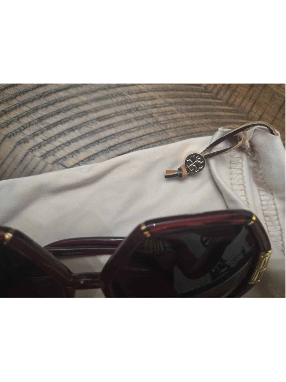Women's Tory Burch Sunglasses One Size Burgundy and Gold